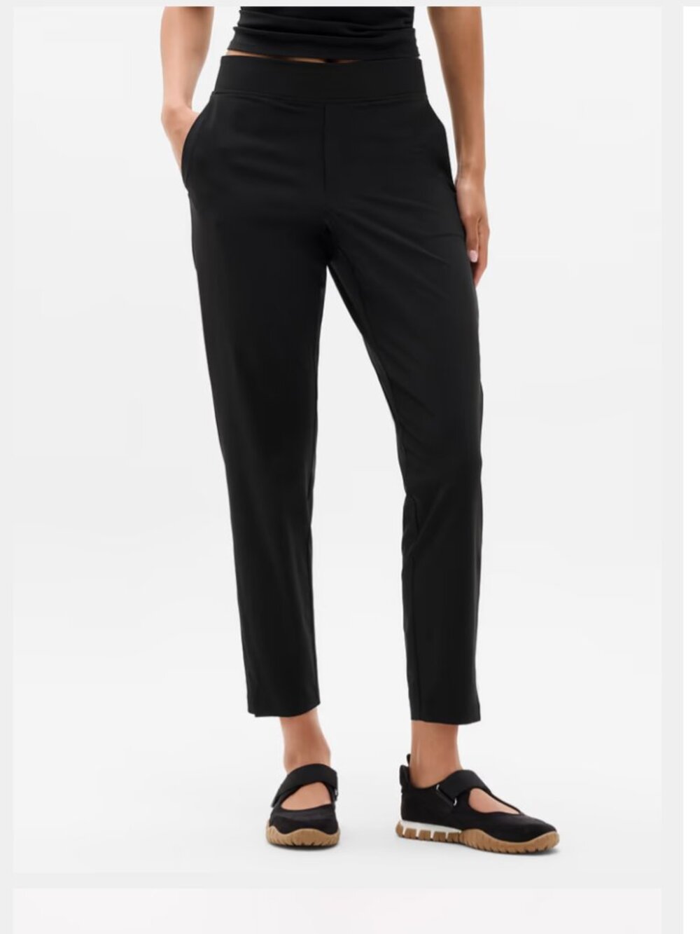 EUC Athleta Brooklyn Mid Rise Ankle Pant Black Women's 4 Athleisure 198671